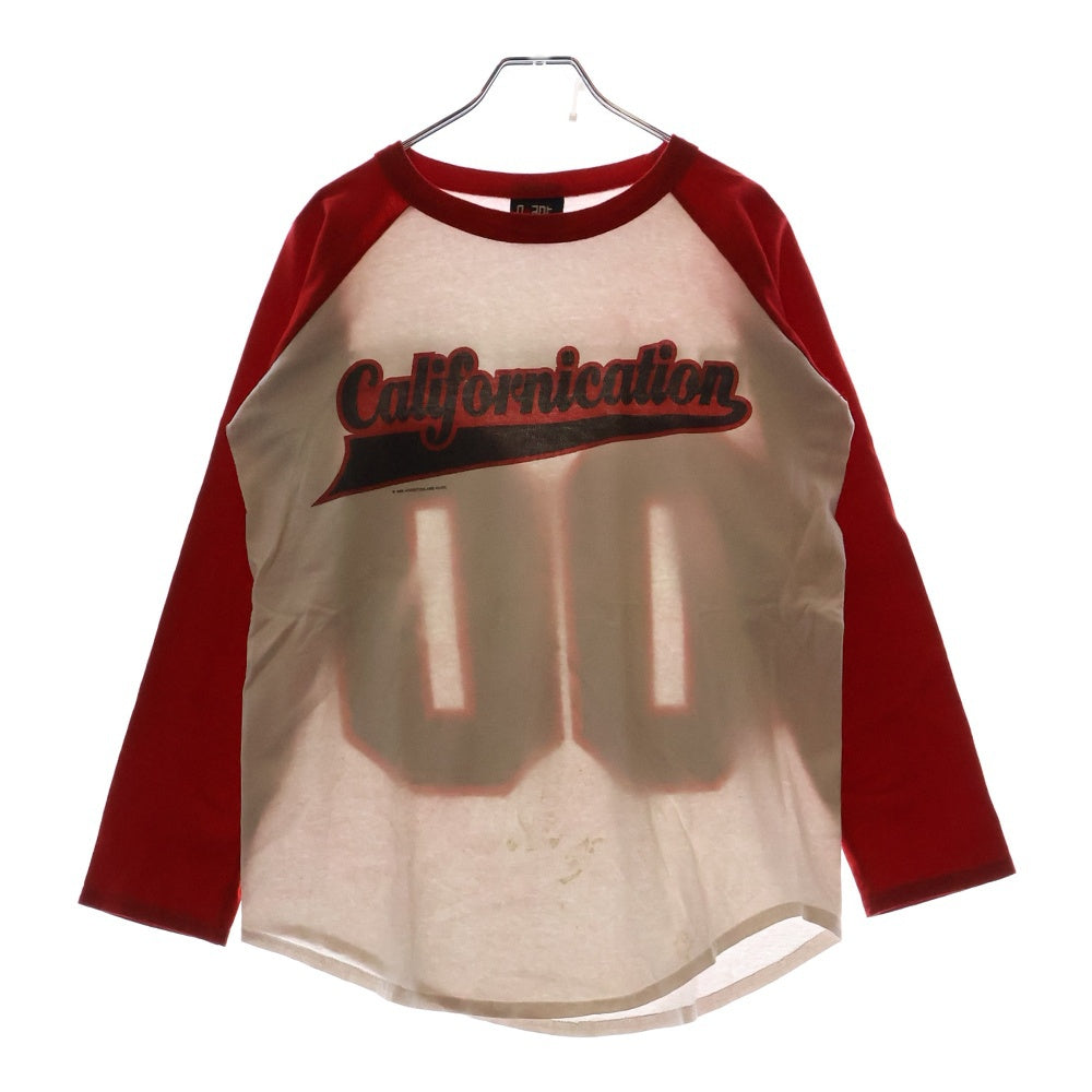 VINTAGE(ヴィンテージ) 90s RED HOT CHILI PEPPERS Californication レッドホットチリペッパーズ カリフォルニケイション ラグランスリーブ Tシャツ 長袖カットソー ホワイト/レッド