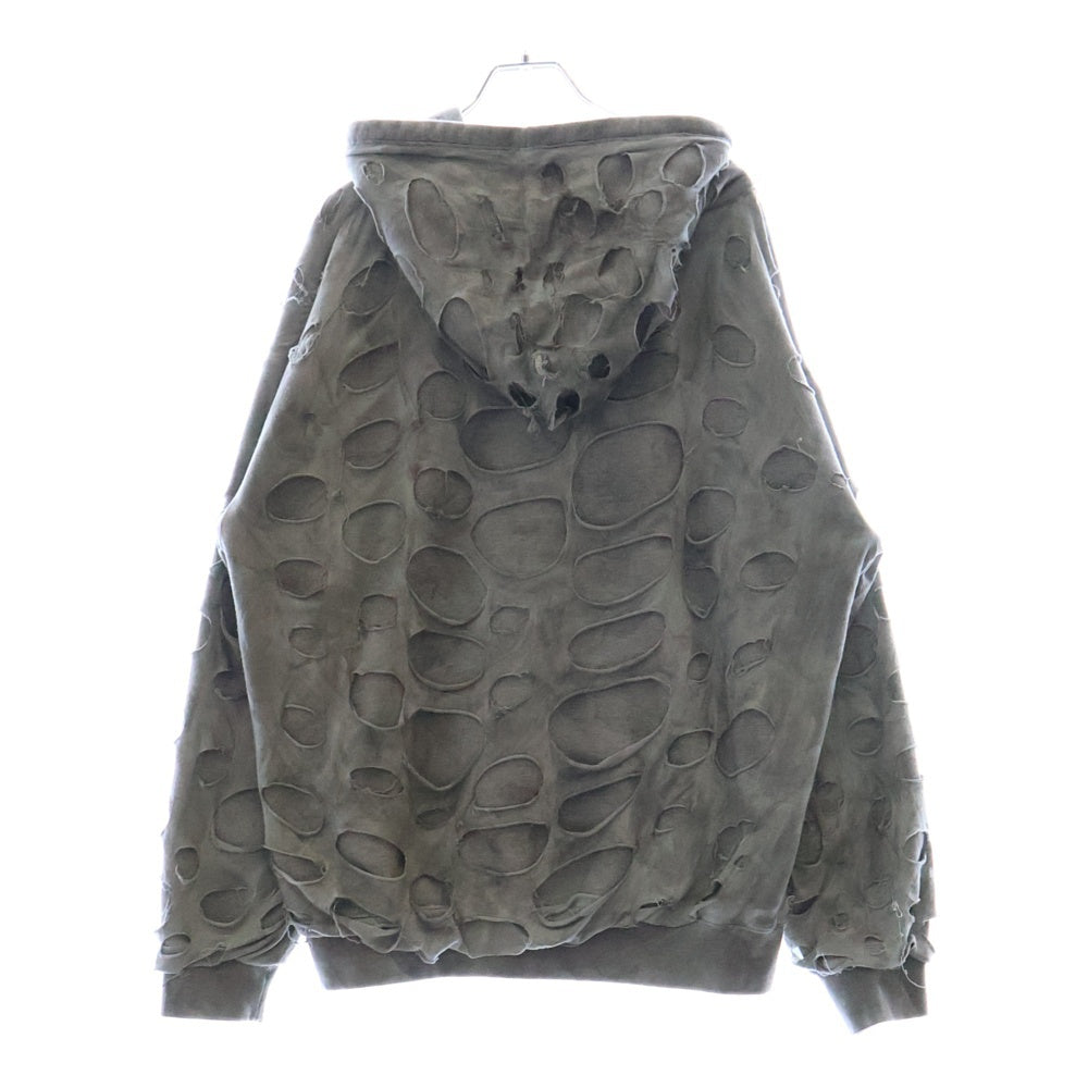 ALEXANDER DIGENOVA(アレキサンダーディジェノバ) 23AW NEW YORK HOODIE FADED デストロイ加工 ジップアプパーカー フーディー グレー