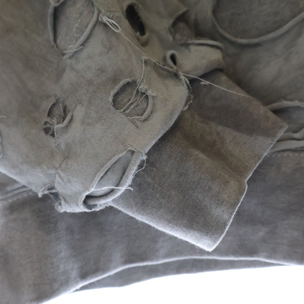 ALEXANDER DIGENOVA(アレキサンダーディジェノバ) 23AW NEW YORK HOODIE FADED デストロイ加工 ジップアプパーカー フーディー グレー