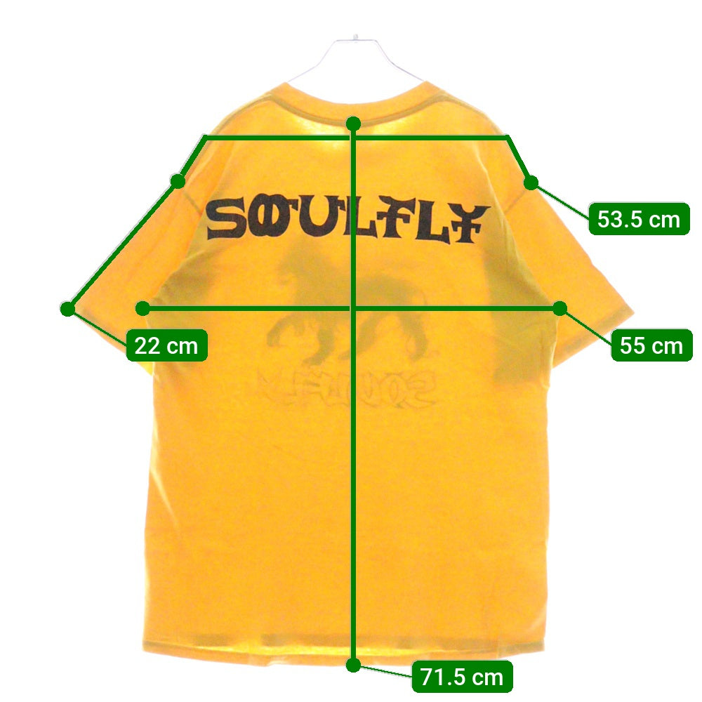 VINTAGE(ヴィンテージ) 00S SOULFLY 両面プリント 半袖Tシャツ イエロー