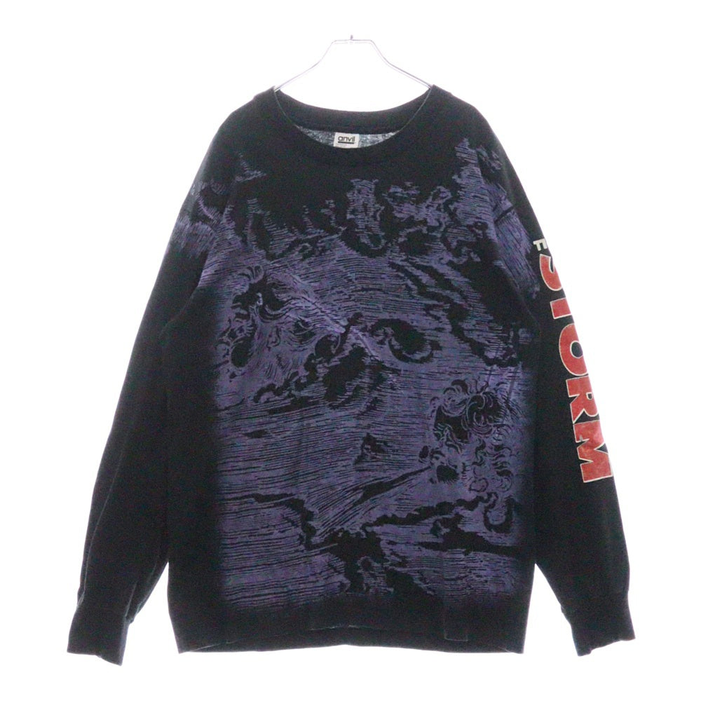 VINTAGE(ヴィンテージ) 90S The Storm Batten Down The Hatches 両面プリント ロングスリーブ 長袖Tシャツ ブラック