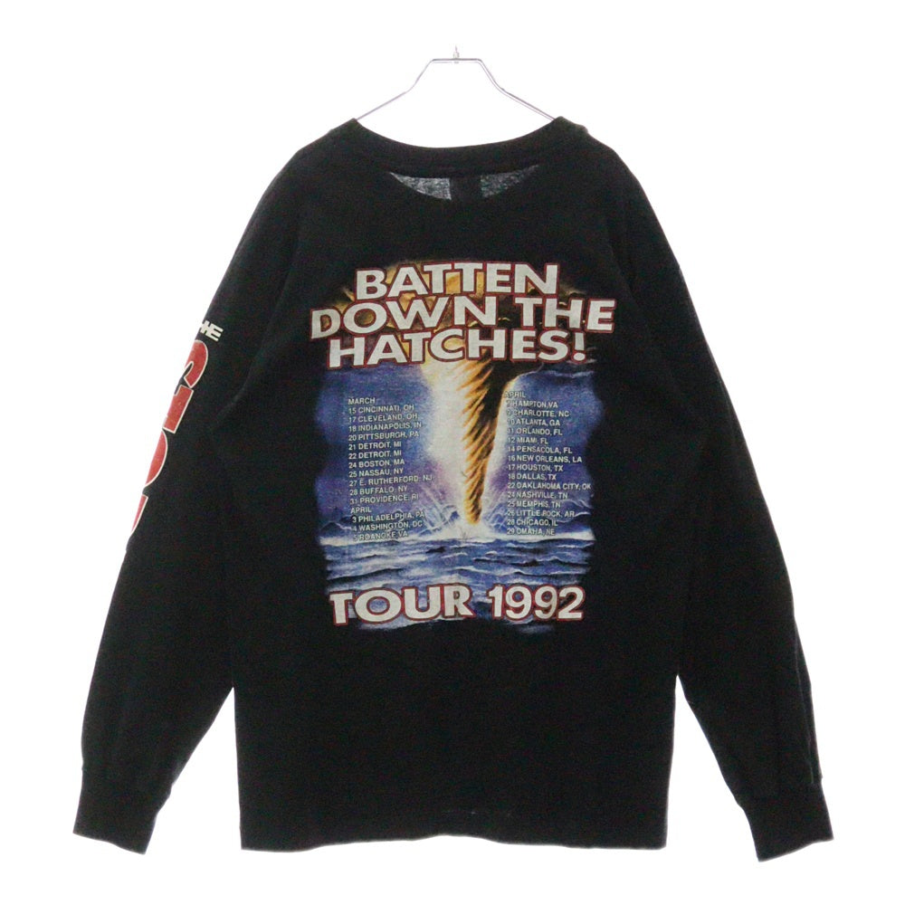 VINTAGE(ヴィンテージ) 90S The Storm Batten Down The Hatches 両面プリント ロングスリーブ 長袖Tシャツ ブラック