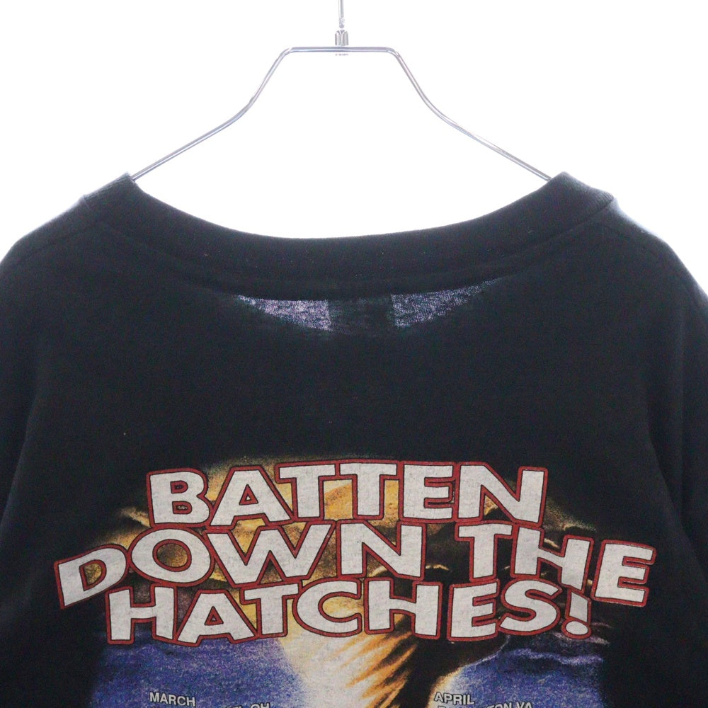 VINTAGE(ヴィンテージ) 90S The Storm Batten Down The Hatches 両面プリント ロングスリーブ 長袖Tシャツ ブラック