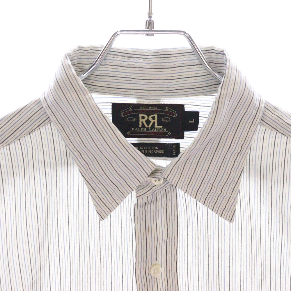 RRL(ダブルアールエル) 90s 三ツ星タグ ストライプ オープンカラー シャツ 長袖シャツ
