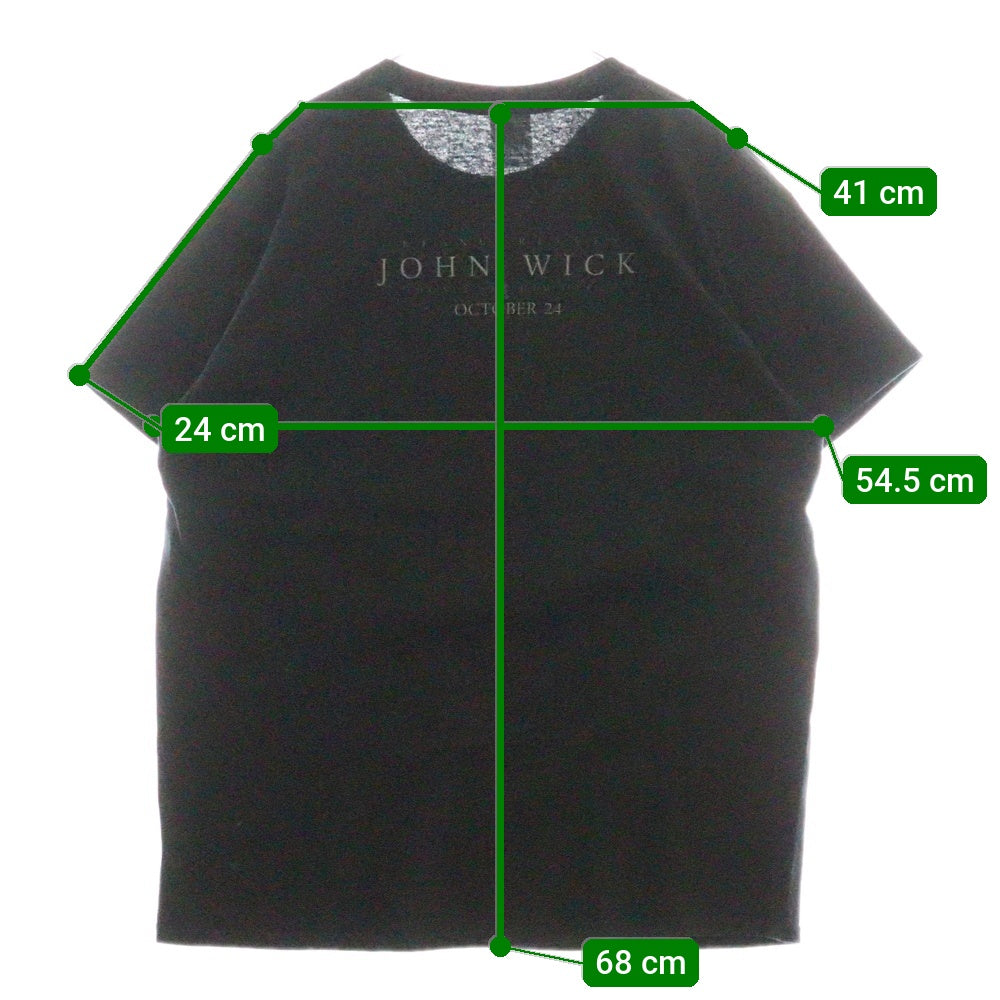 VINTAGE(ヴィンテージ) 10s John Wick ジョン・ウィック キアヌリーブス 両面プリント Tシャツ 半袖 カットソー ブラック