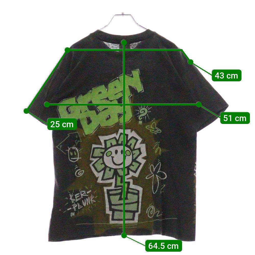VINTAGE(ヴィンテージ) 90s GREEN DAY BOOTLEG TEE グリーンデイ ブートレグ 両面プリント半袖Tシャツ カットソーブラック