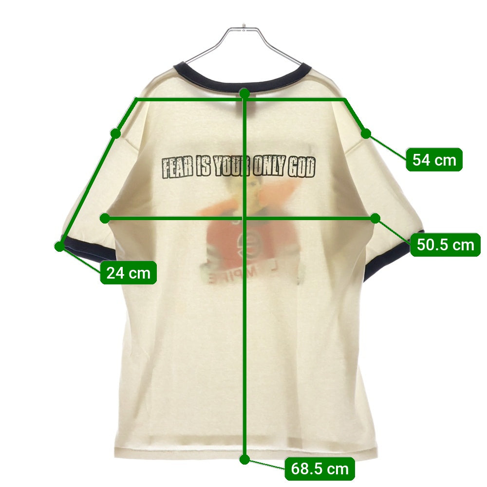 VINTAGE(ヴィンテージ) 90s RAGE AGAINST THE MACHINE EVIL EMPIRE RINGER レイジアゲインストザマシーン イービル・エンパイア リンガー Tシャツ 半袖カットソー ホワイト