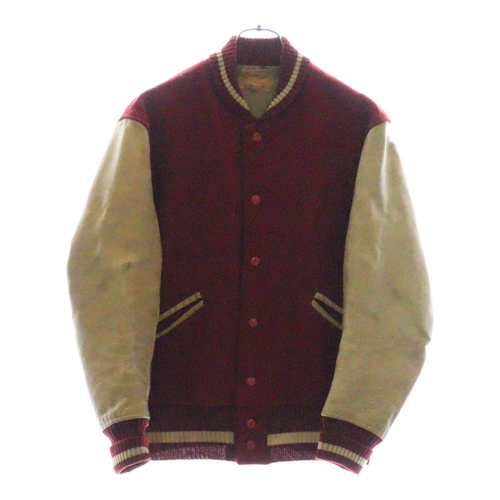 VINTAGE(ヴィンテージ) 50s WHITING ARM LEATHER BASEBALL JACKET レザーアーム スタジャン レッド