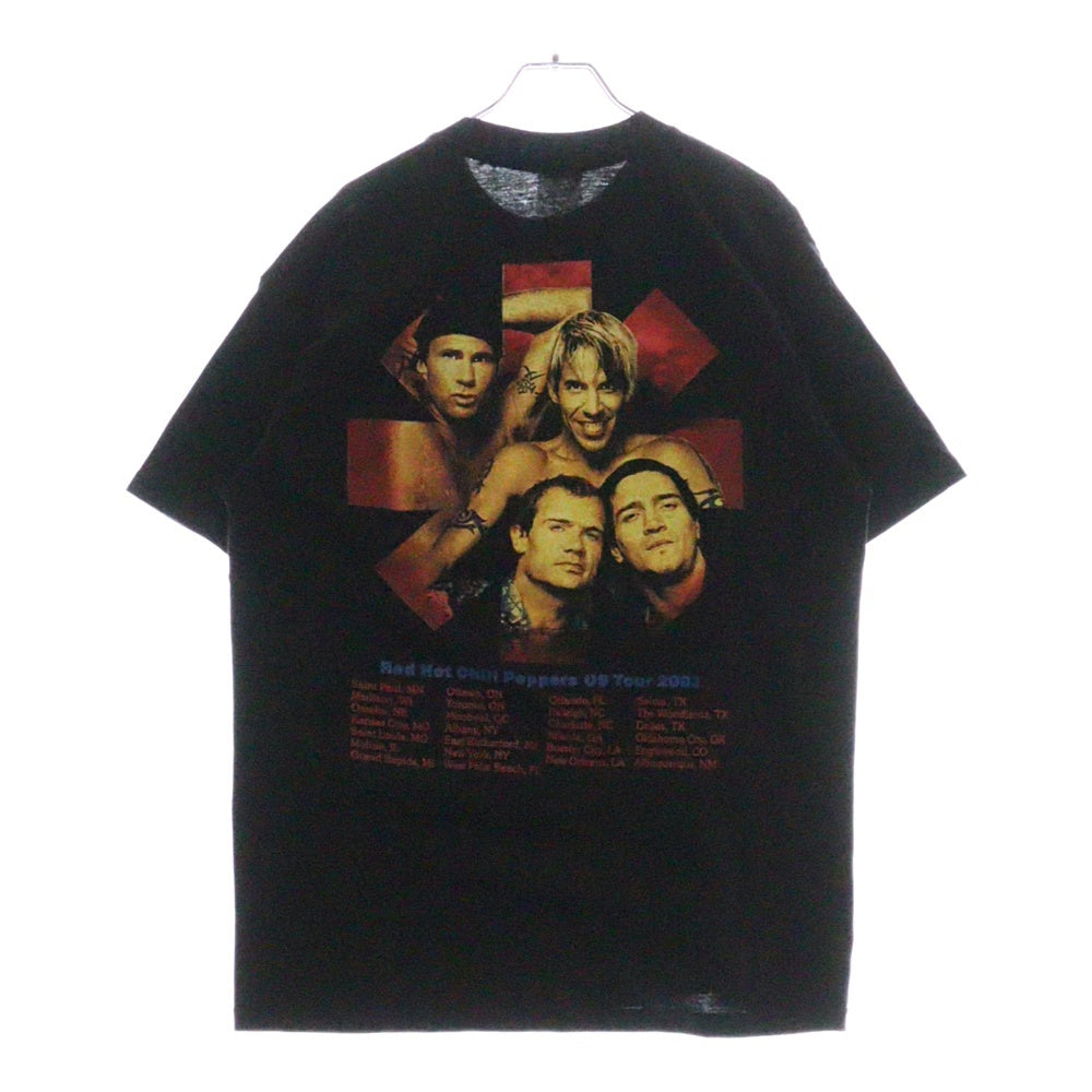 VINTAGE(ヴィンテージ) 00s RED HOT CHILI PEPPERS US Tour 2003 レッドホットチリペッパーズ 両面プリント半袖Tシャツ ブラック