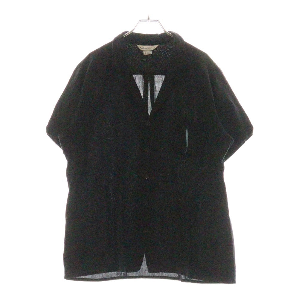 VINTAGE(ヴィンテージ) Anthony Michael オープンカラー レーヨン 半袖シャツ ブラック