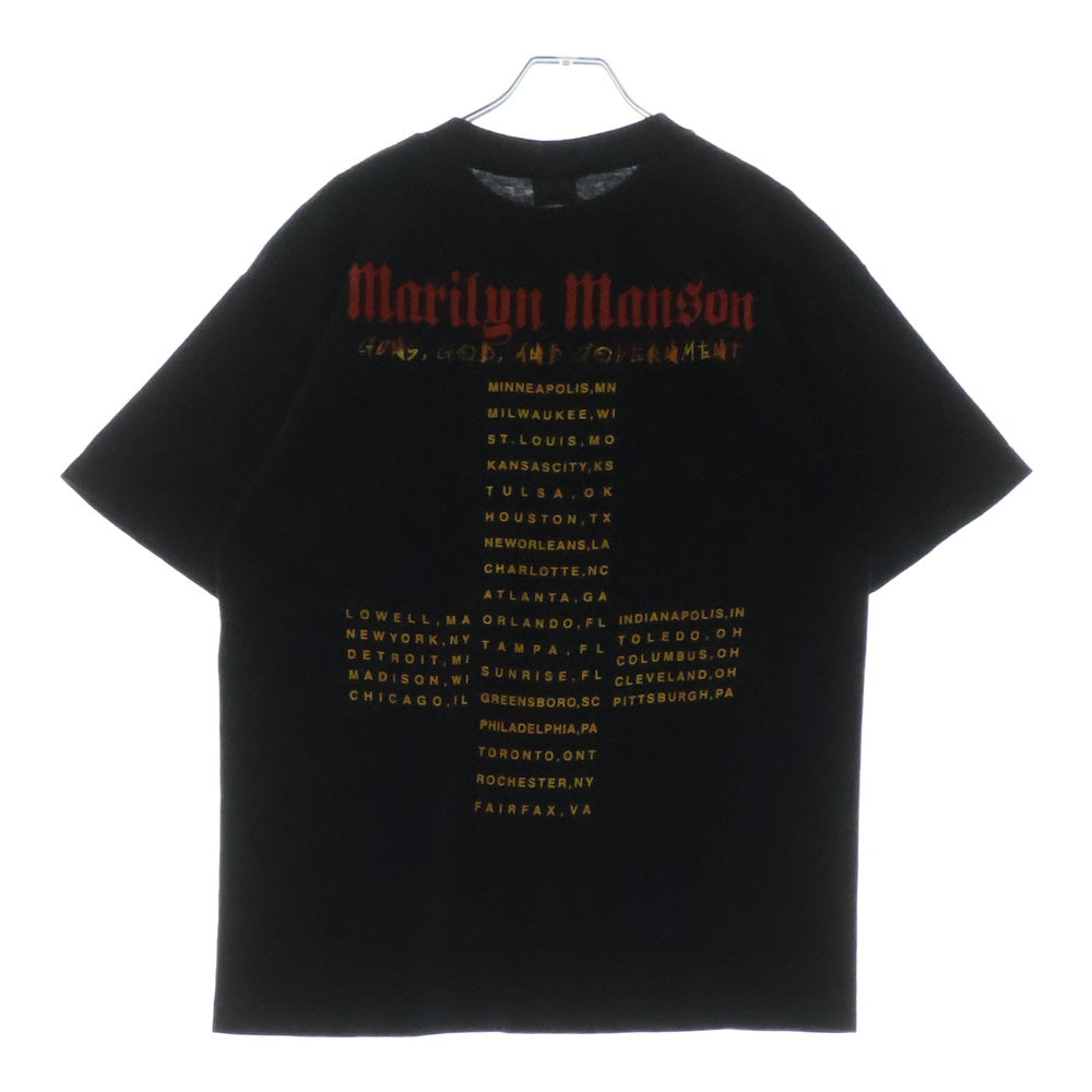 VINTAGE(ヴィンテージ) 00s MARILYN MANSON HOLY WOOD GUNS GOD AND GOVERNMENT TEE マリリンマンソン 両面プリント半袖Tシャツ カットソー ブラック