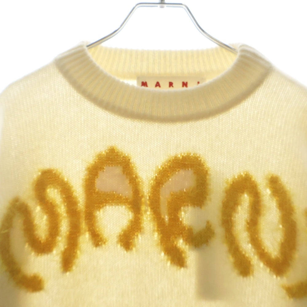 MARNI(マルニ) 23AW フロント ロゴ デザイン ニット セーター オフホワイト GCMG0353Q0UFH942