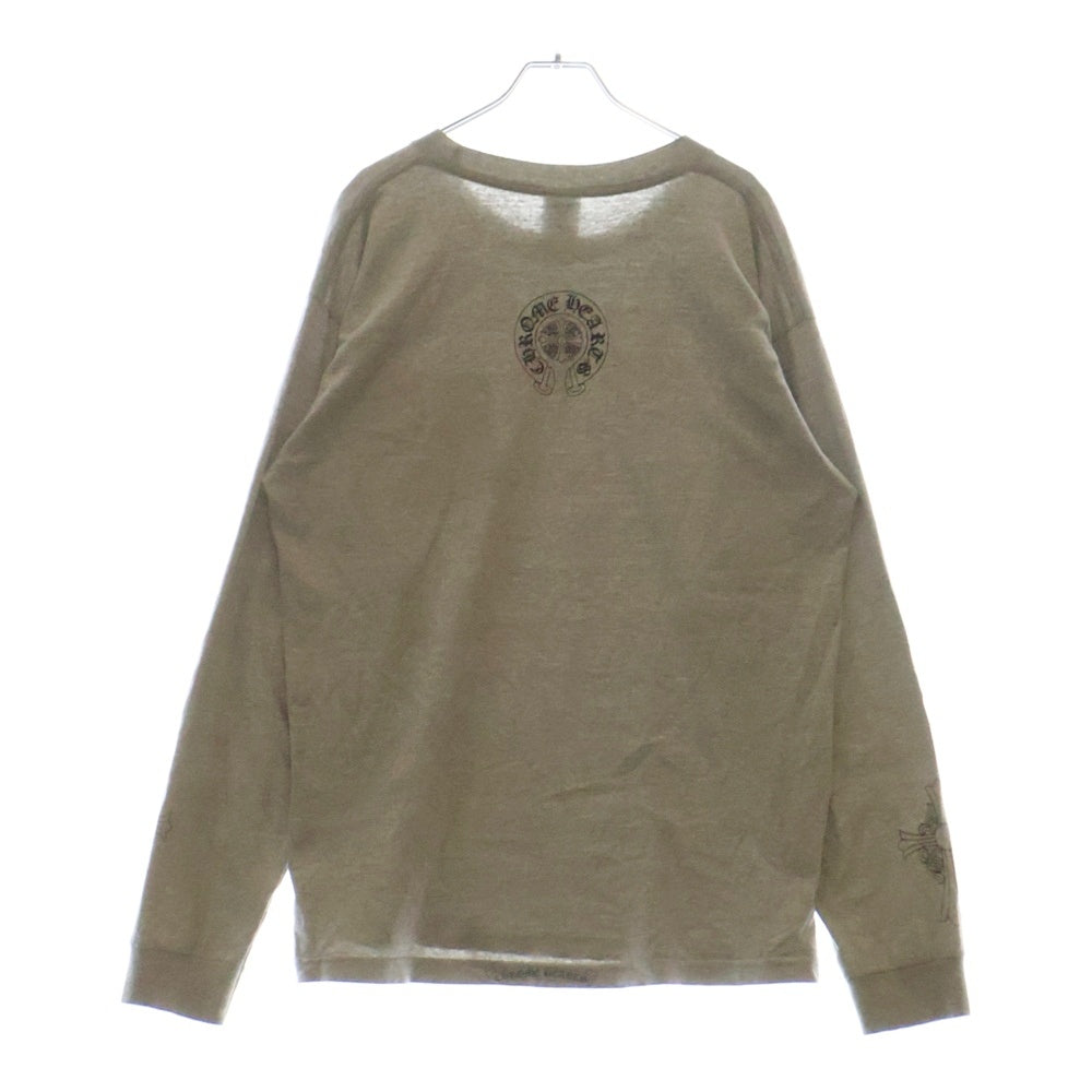 CHROME HEARTS(クロムハーツ) OLD OLD Dagger logo L/S Tee オールドモデル ダガーロゴプリント長袖Tシャツ 長袖カットソー グレー