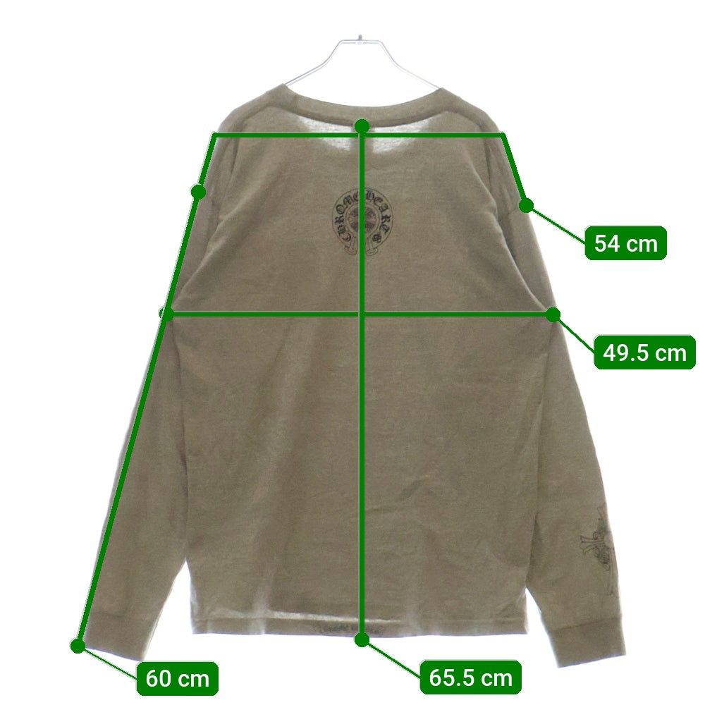 CHROME HEARTS(クロムハーツ) OLD OLD Dagger logo L/S Tee オールドモデル ダガーロゴプリント長袖Tシャツ 長袖カットソー グレー