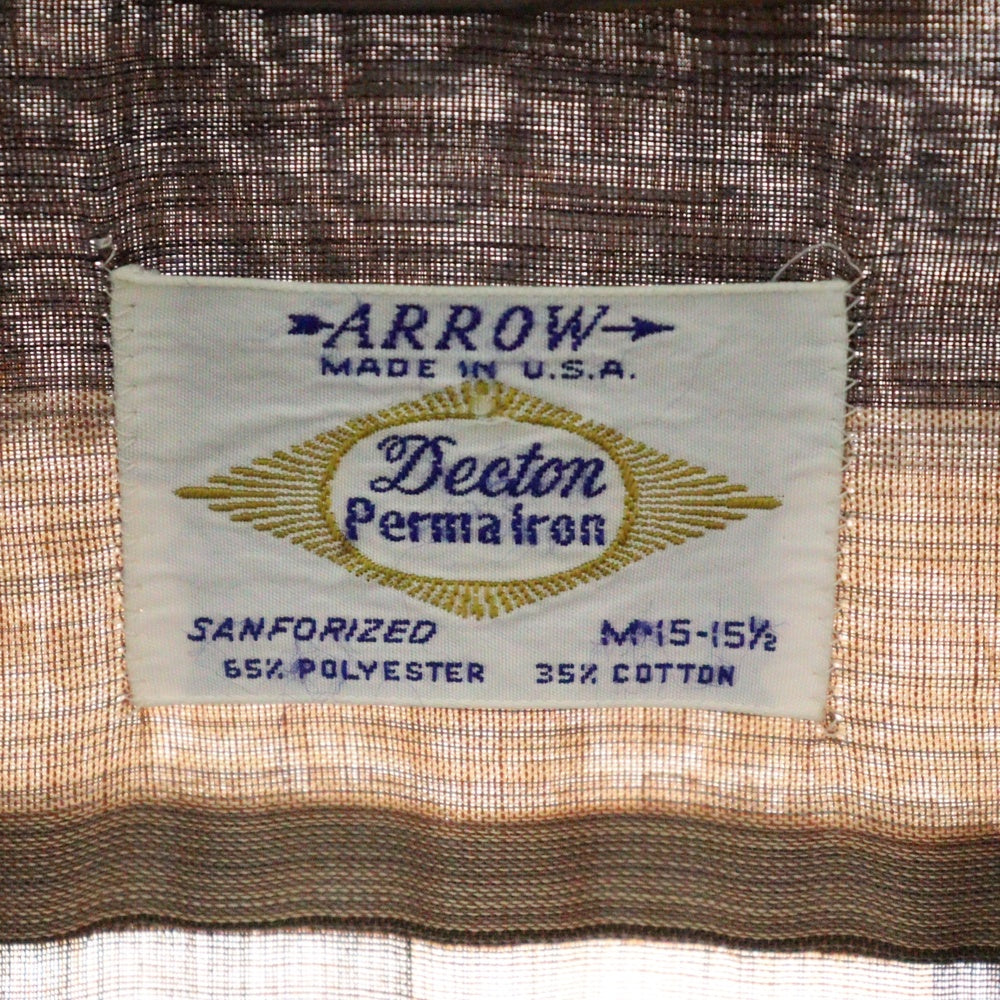 VINTAGE(ヴィンテージ) 60s ARROW Decton Perma Ironタグ アロー オープンカラー ストライプ シャツ