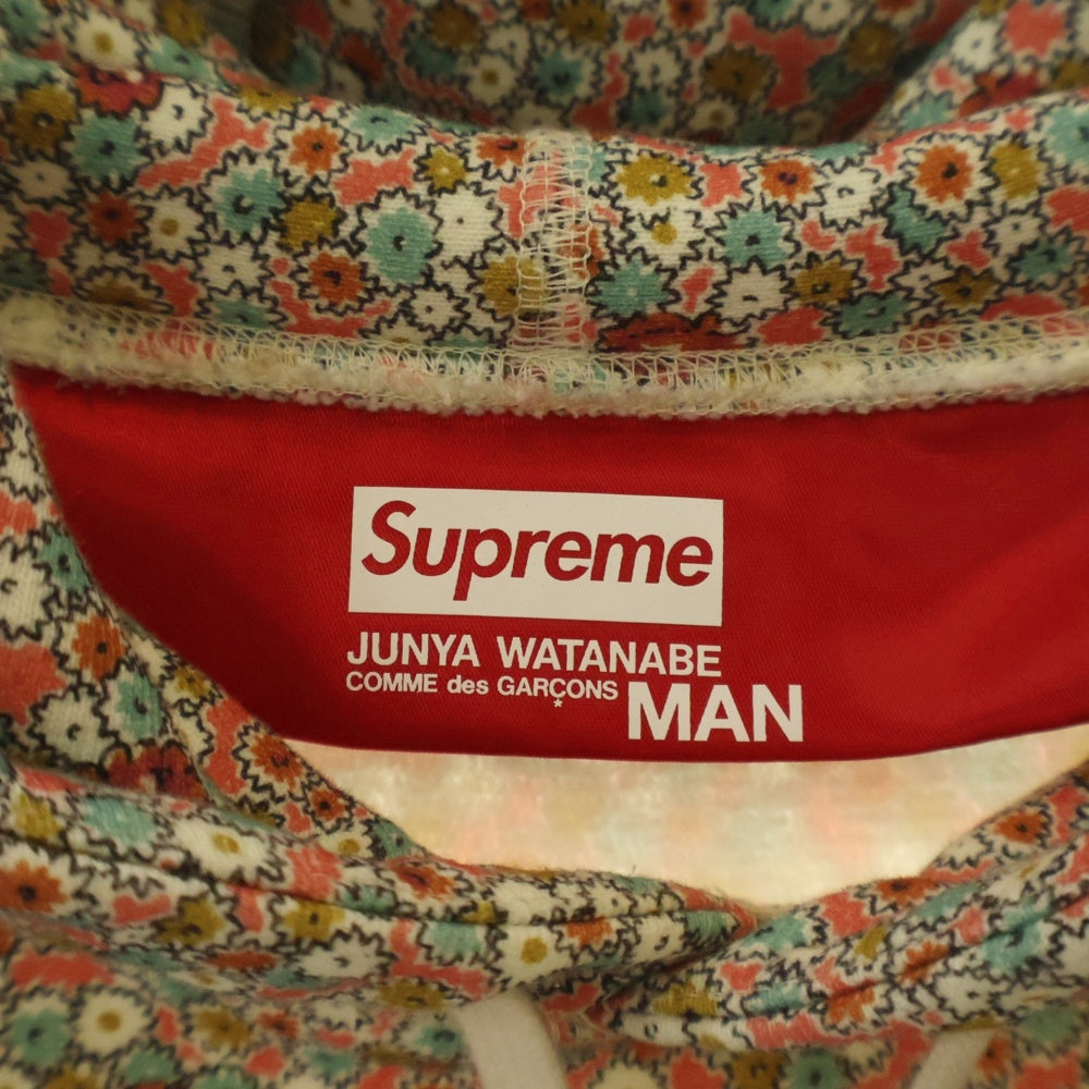 SUPREME(シュプリーム) 21AW × JUNYA WATANABE COMME des GARCONS MAN Hooded Sweatshirt ジュンヤワタナベ フラワープリント プルオーバーパーカー マルチカラー