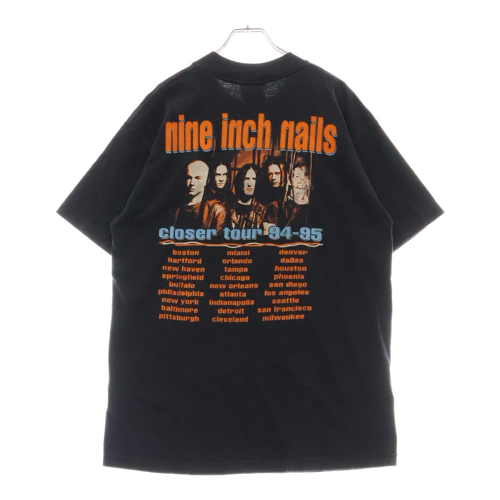 VINTAGE(ヴィンテージ) 90S NINE INCH NAILS closer tour BOOTEG ナインインチネイルズ 両面プリント半袖Tシャツ ブラック