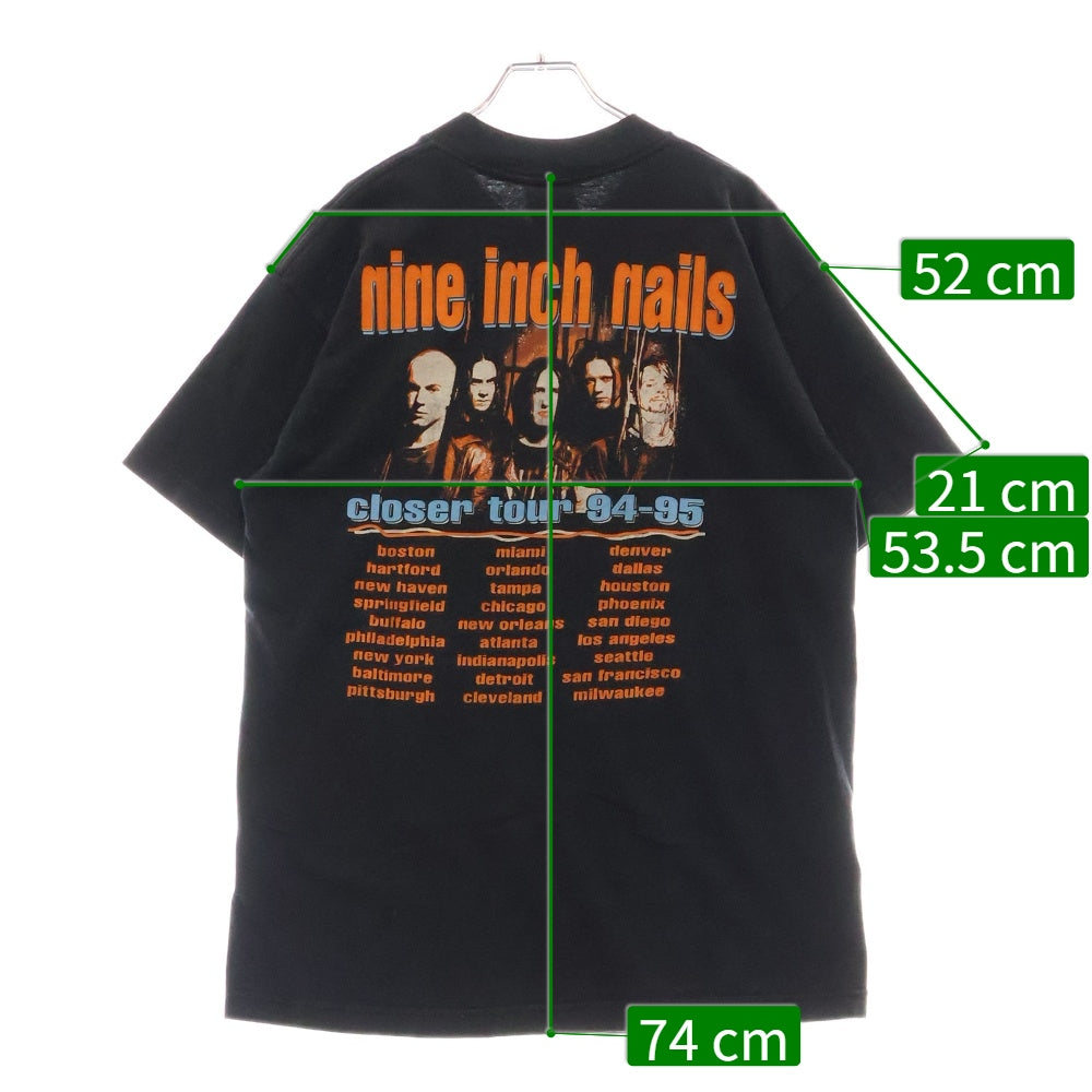 VINTAGE(ヴィンテージ) 90S NINE INCH NAILS closer tour BOOTEG ナインインチネイルズ 両面プリント半袖Tシャツ ブラック