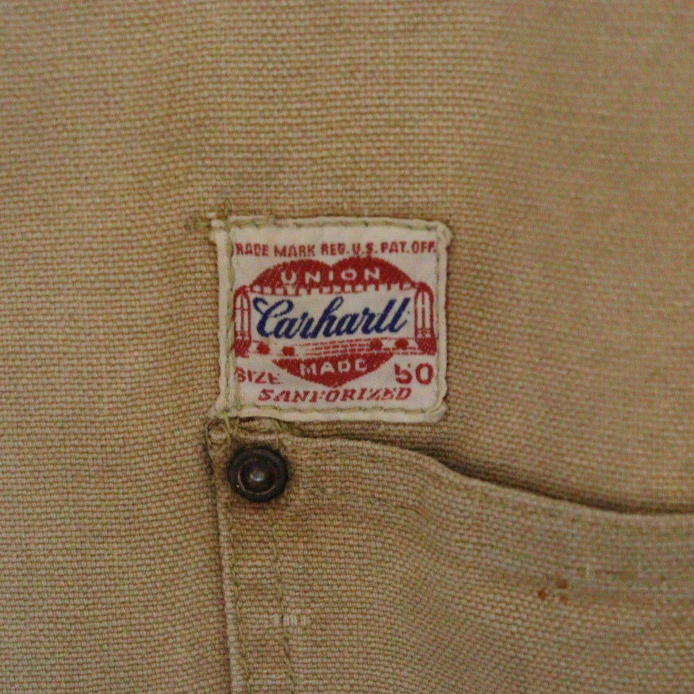 CARHARTT(カーハート) 50s VINTAGE ハートタグ 裏地ブランケット カバーオール チョアコート ベージュ ヴィンテージ