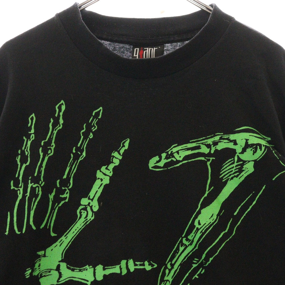 VINTAGE(ヴィンテージ) 90s L7 BONE HAND SIGN LS エルセブン 両面プリント長袖Tシャツ 長袖カットソー ブラック