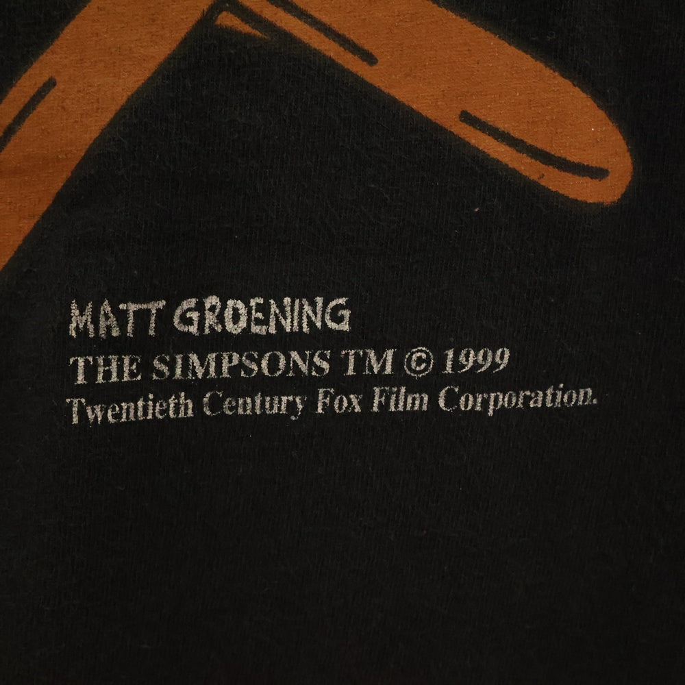 VINTAGE(ヴィンテージ) 90s THE SIMPSONS MATT GROENING フロント プリント Tシャツ 半袖カットソー ブラック