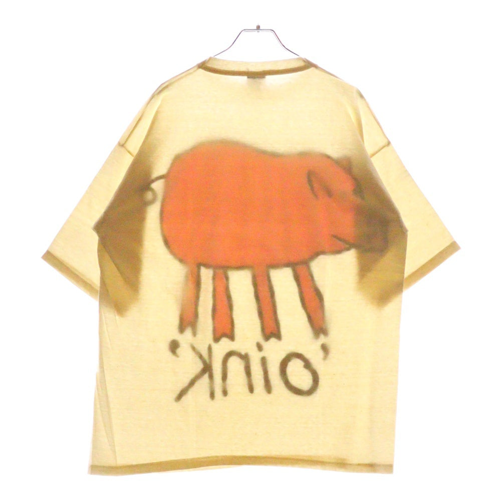 VINTAGE(ヴィンテージ) 00s PIG ピッグ フロント プリント Tシャツ 半袖カットソー ホワイト