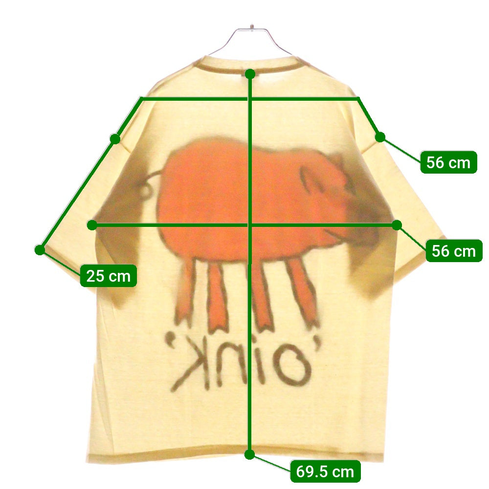VINTAGE(ヴィンテージ) 00s PIG ピッグ フロント プリント Tシャツ 半袖カットソー ホワイト