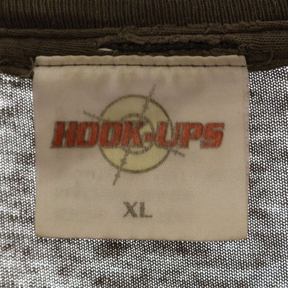 VINTAGE(ヴィンテージ) 90s HOOK UPS フロント プリント Tシャツ 半袖カットソー グレー