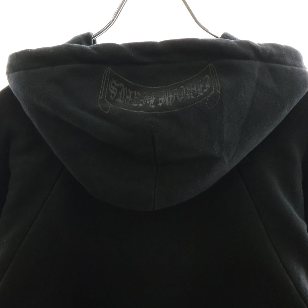 CHROME HEARTS(クロムハーツ) OLD スクロールラベルプリント サーマル裏地 プルオーバーパーカー フーディー ブラック