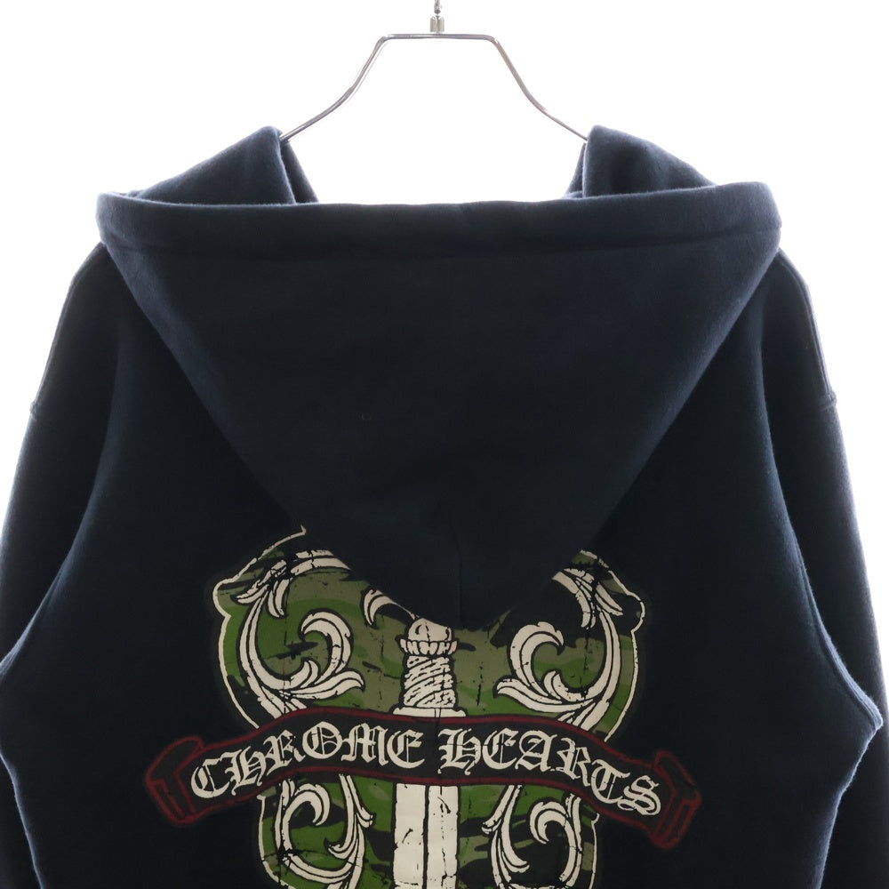 CHROME HEARTS(クロムハーツ) OLD Dagger Zip Hoodie オールドモデル ダガープリント 裏地サーマル ジップパーカーパーカー フーディー ブラック