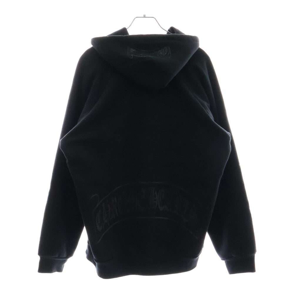 CHROME HEARTS(クロムハーツ) OLD スクロールラベルプリント サーマル裏地 プルオーバーパーカー フーディー ブラック