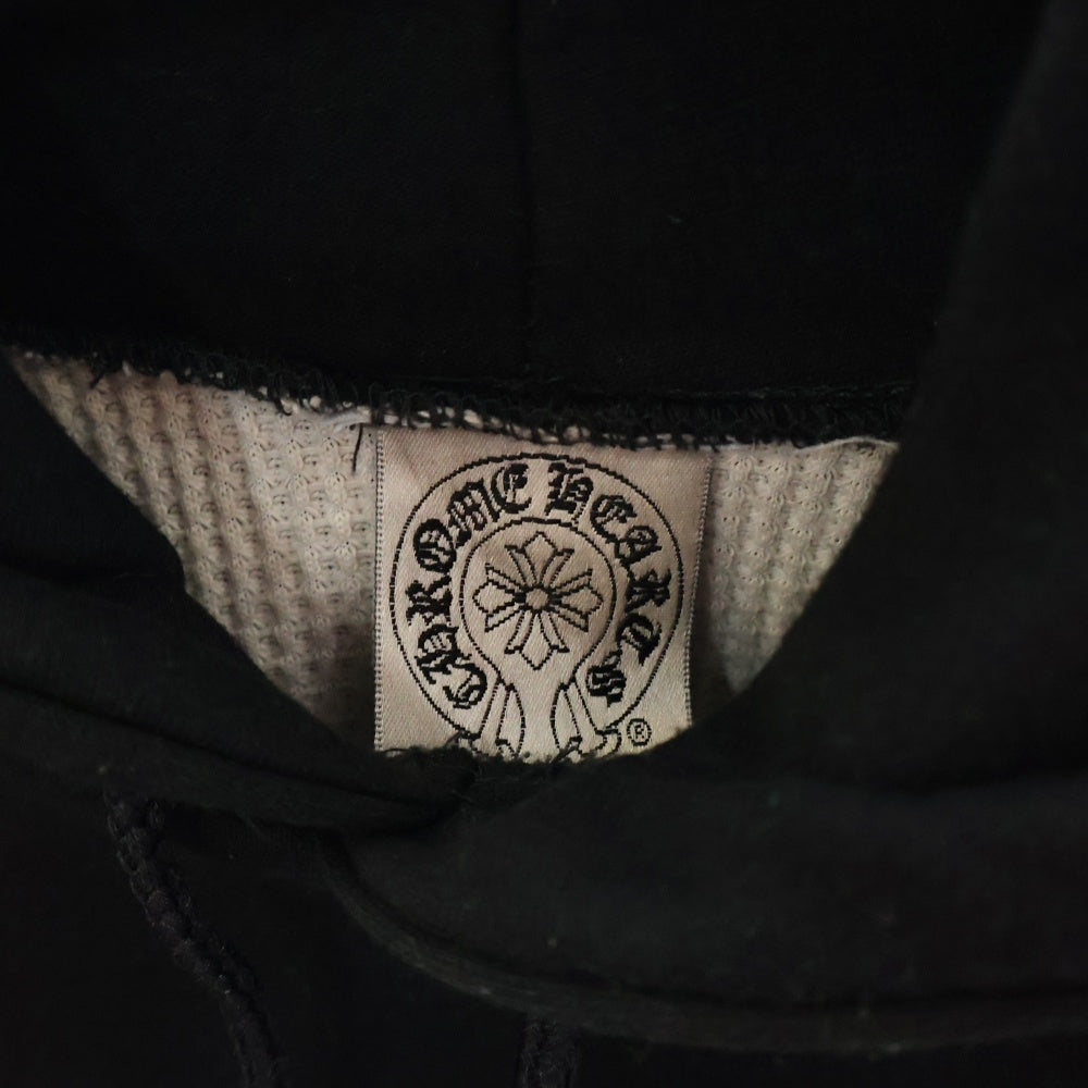 CHROME HEARTS(クロムハーツ) OLD スクロールラベルプリント サーマル裏地 プルオーバーパーカー フーディー ブラック