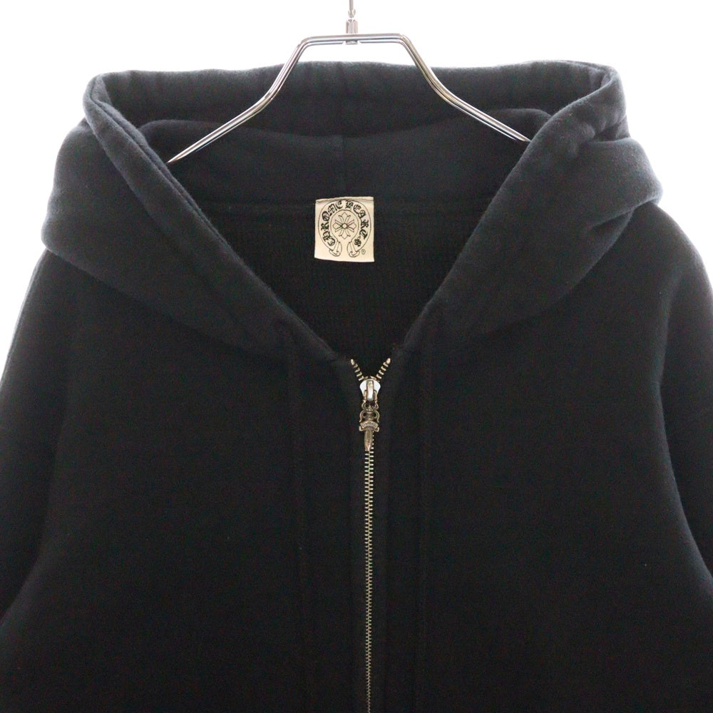 CHROME HEARTS(クロムハーツ) OLD SWTSHRT HD ZIP オールドモデル 裏地サーマル バックホースシュー プリント ダガージップアップ スウェットパーカー ブラック