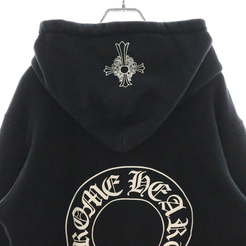 CHROME HEARTS(クロムハーツ) OLD SWTSHRT HD ZIP オールドモデル 裏地サーマル バックホースシュー プリント ダガージップアップ スウェットパーカー ブラック