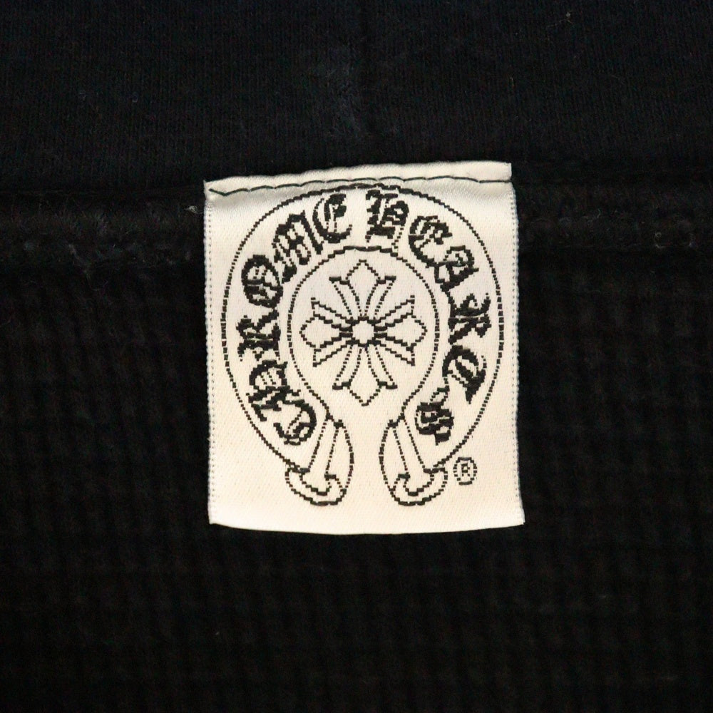 CHROME HEARTS(クロムハーツ) OLD SWTSHRT HD ZIP オールドモデル 裏地サーマル バックホースシュー プリント ダガージップアップ スウェットパーカー ブラック