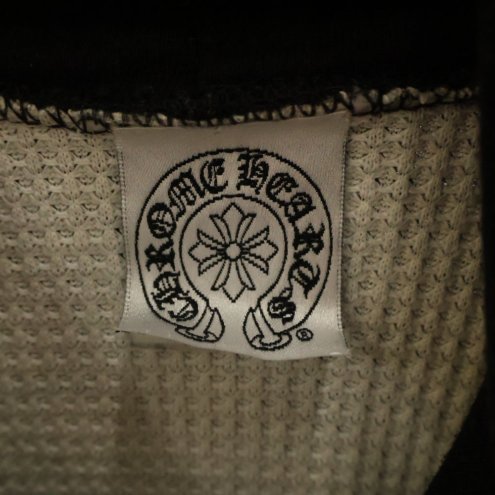 CHROME HEARTS(クロムハーツ) OLD SWTSHRT PLVR オールドモデル 袖フローラル ホースシュープリント サーマル裏地プルオーバーパーカー ブラック