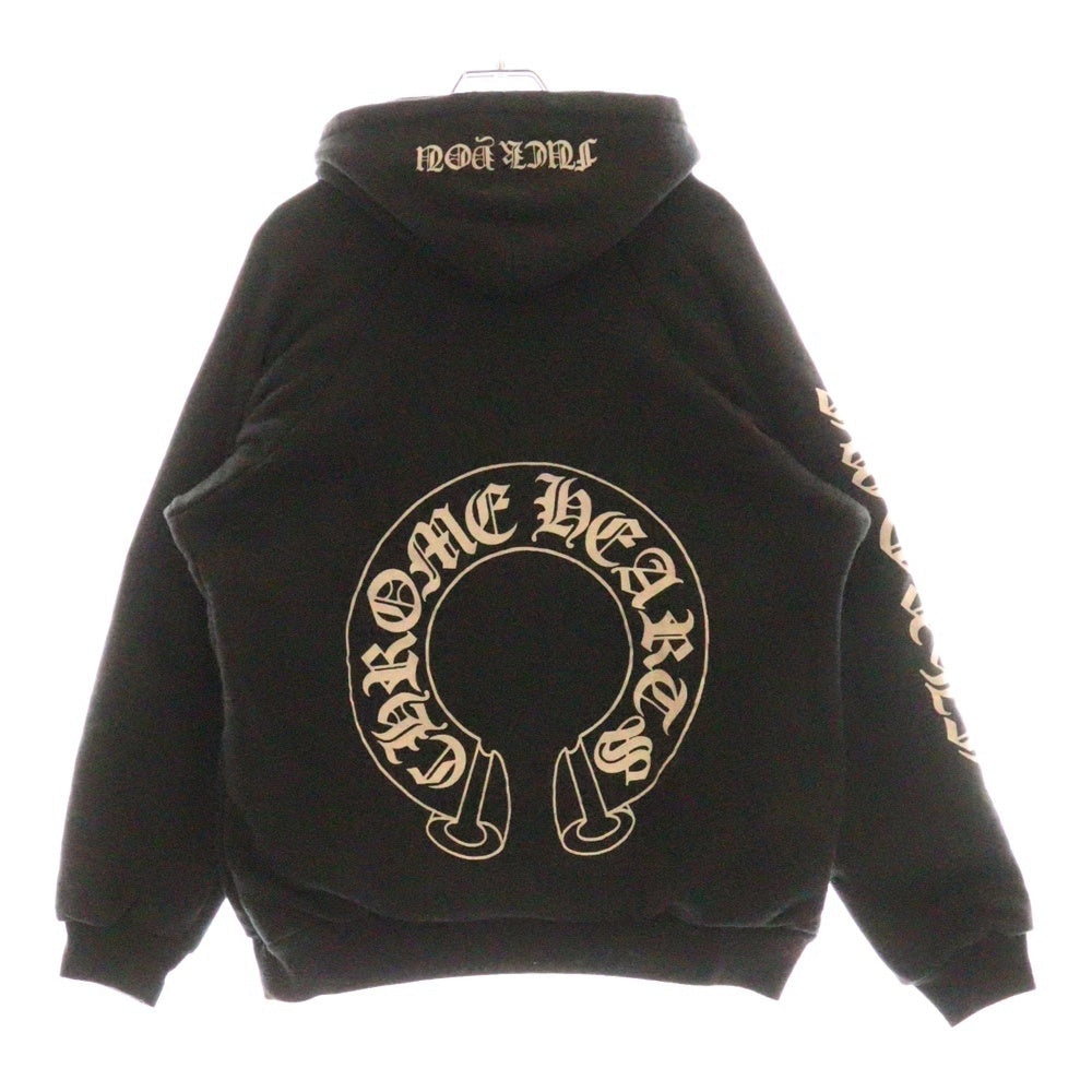 CHROME HEARTS(クロムハーツ) OLD Horseshoe Hoodie オールドモデル ホースシュー 袖プリント プルオーバー パーカー ブラック