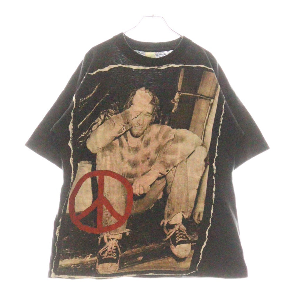 VINTAGE(ヴィンテージ) 90s NIRVANA KURT COBAIN GRUNGE IS DEAD BOOTLEG ニルヴァーナ カートコバーン Tシャツ 半袖カットソー ブラック