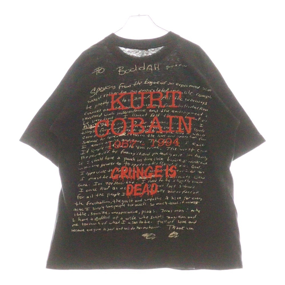 VINTAGE(ヴィンテージ) 90s NIRVANA KURT COBAIN GRUNGE IS DEAD BOOTLEG ニルヴァーナ カートコバーン Tシャツ 半袖カットソー ブラック