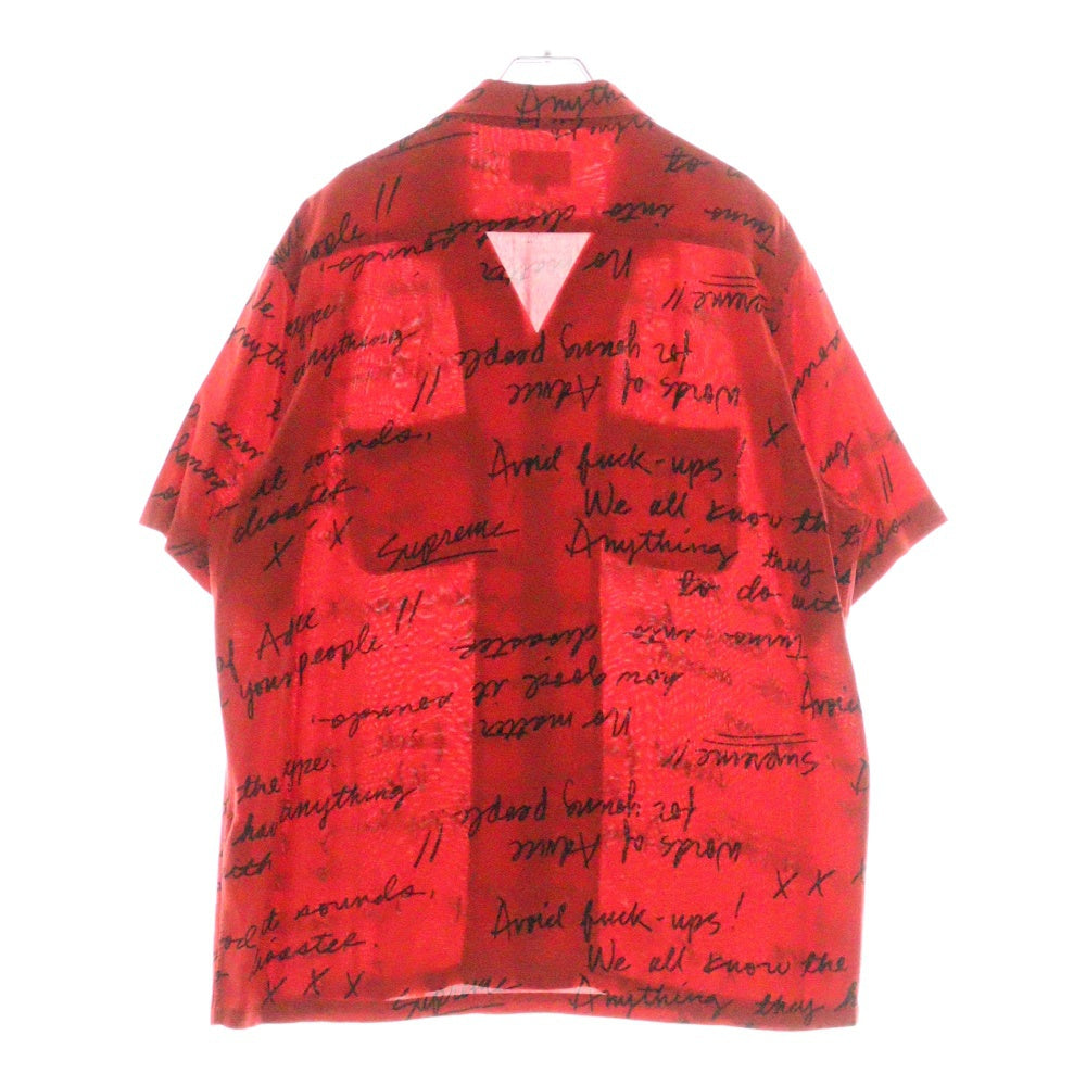SUPREME(シュプリーム) 15SS Burroughs Rayon shirt バロウズ 総柄プリント レーヨン オープンカラー半袖シャツ レッド