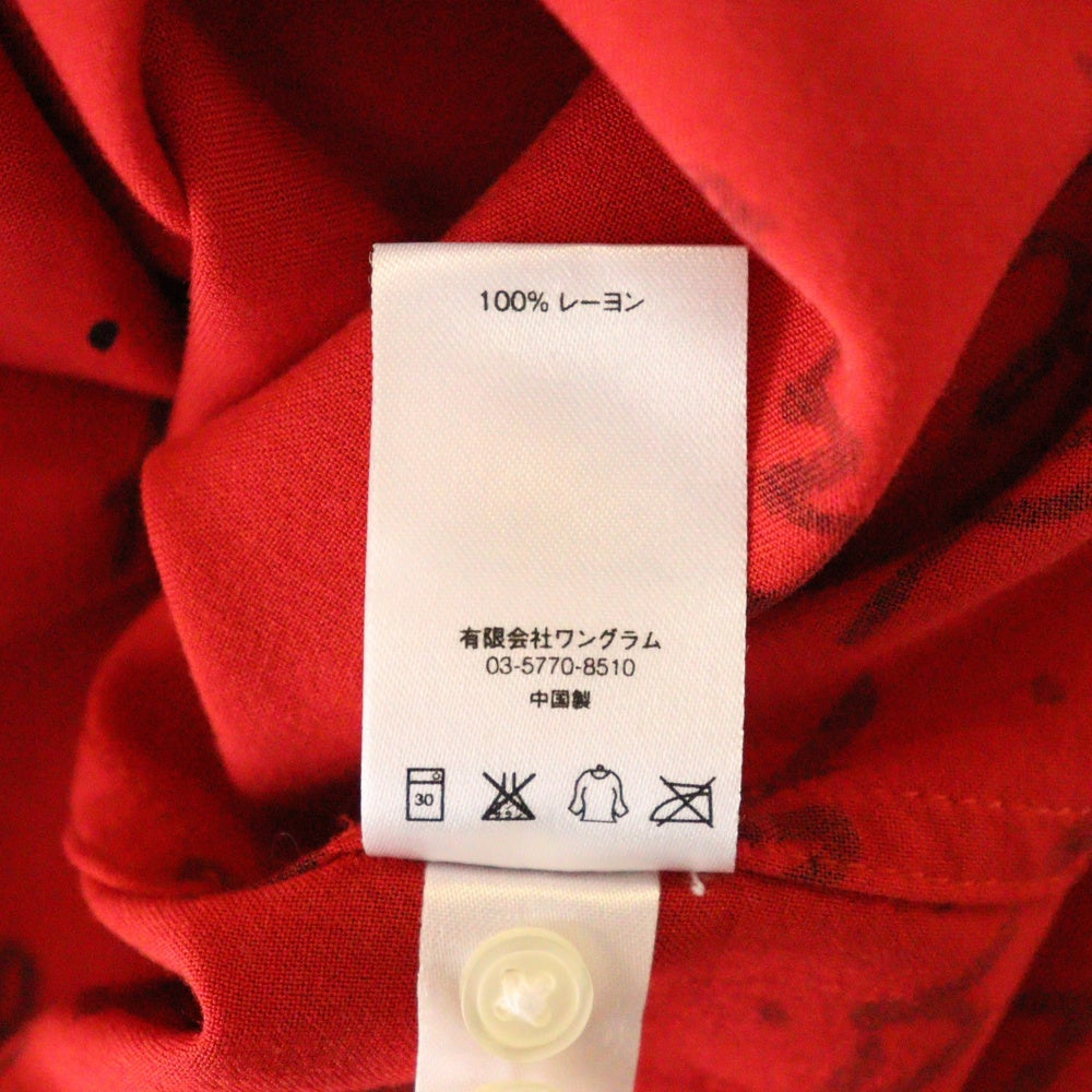 SUPREME(シュプリーム) 15SS Burroughs Rayon shirt バロウズ 総柄プリント レーヨン オープンカラー半袖シャツ レッド
