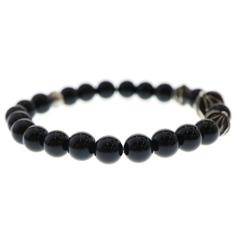 CHROME HEARTS(クロムハーツ) 8mm BEAD ビーズブレスレット ブラック/シルバー