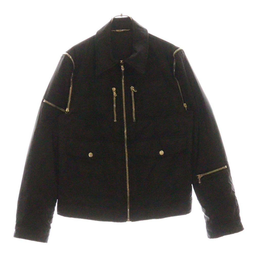 DOLCE & GABBANA(ドルチェアンドガッバーナ) 03AW ジップデザイン デタッチャブル 中綿ジップアップジャケット ブラック