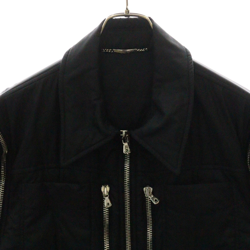 DOLCE & GABBANA(ドルチェアンドガッバーナ) 03AW ジップデザイン デタッチャブル 中綿ジップアップジャケット ブラック
