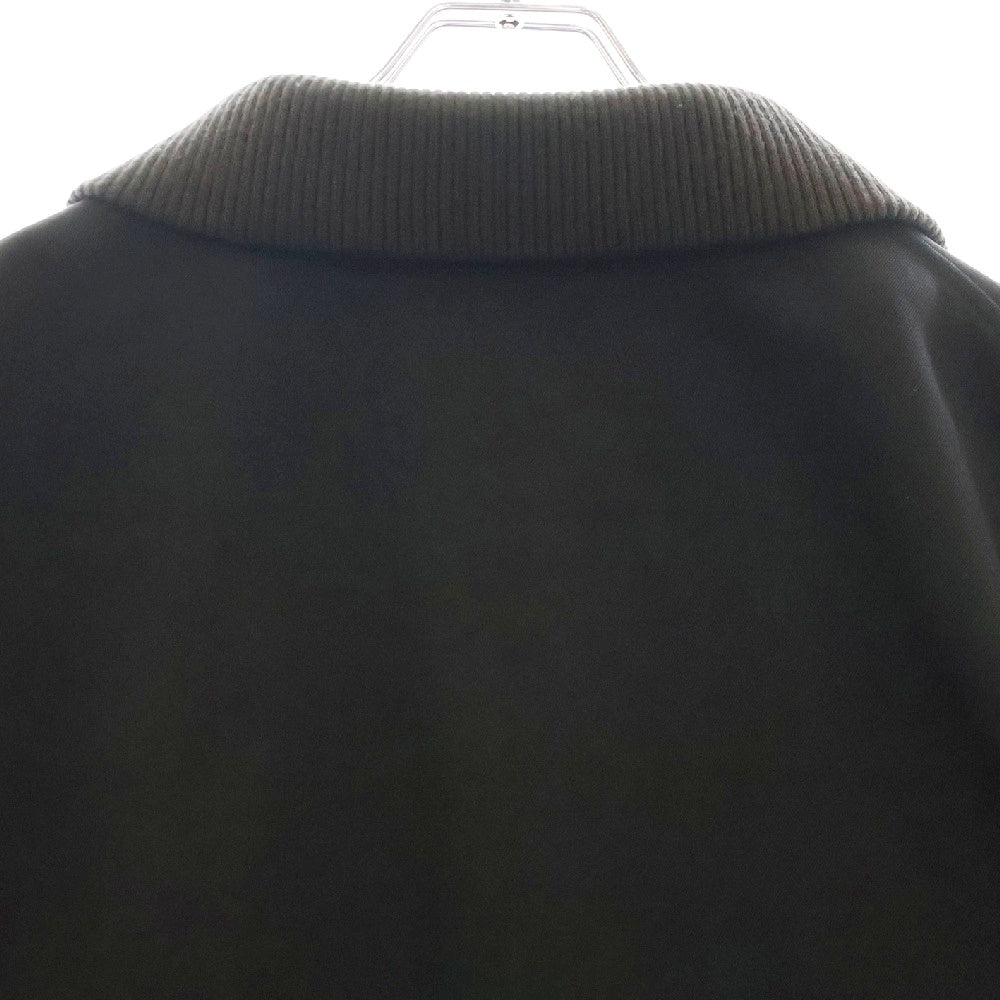 Y's for men(ワイズフォーメン) ウールギャバジン リブカラー ロング コート ブラック MX-C06-108