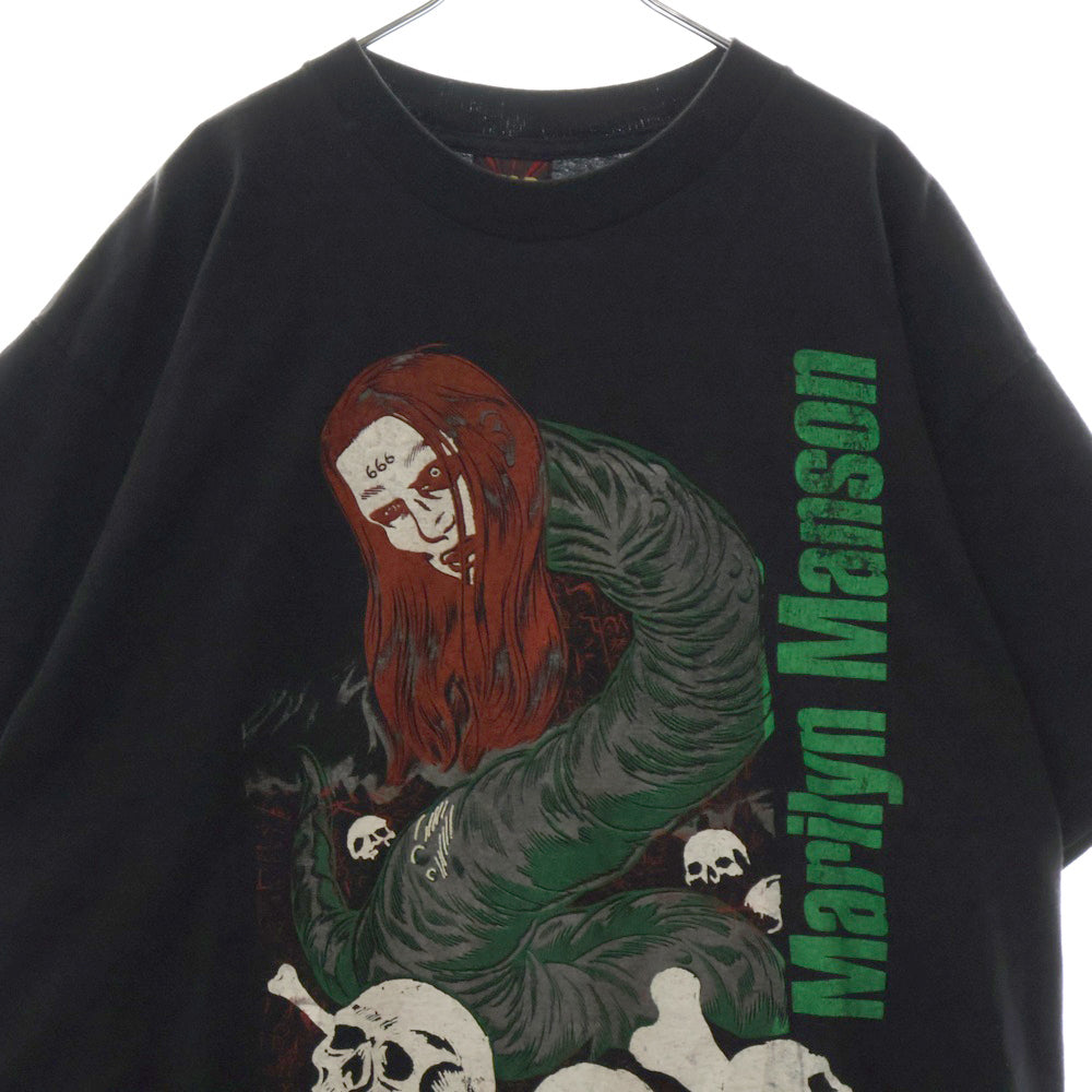 VINTAGE(ヴィンテージ) 90S MARILYN MANSON BOOTLEG マリリンマンソン ブートレグ プリント 半袖Tシャツ ブラック