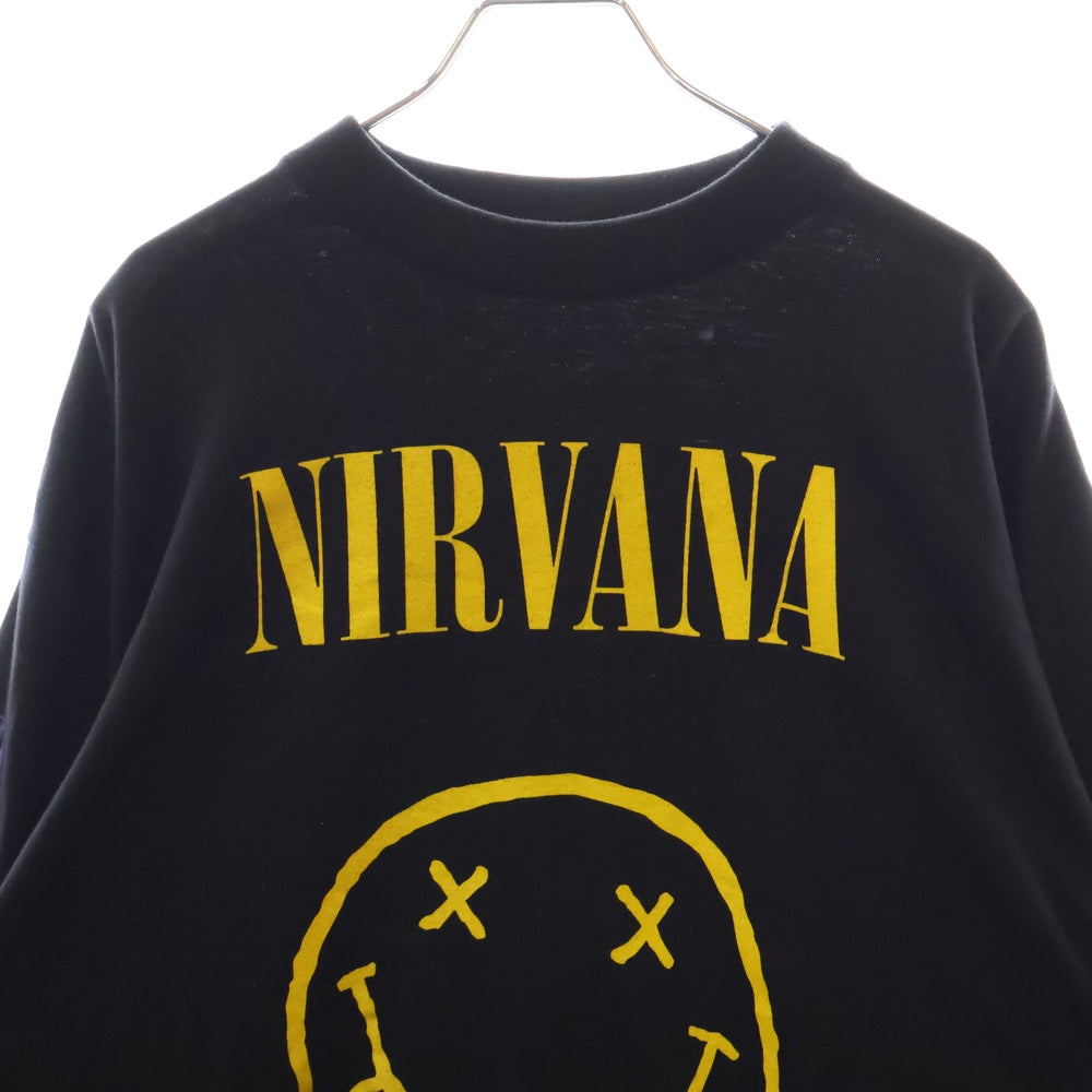 VINTAGE(ヴィンテージ) 90S NIRVANA Smile BOOTLEG ニルヴァーナ スマイル ブートレグ ロングスリーブ長袖Tシャツ ブラック