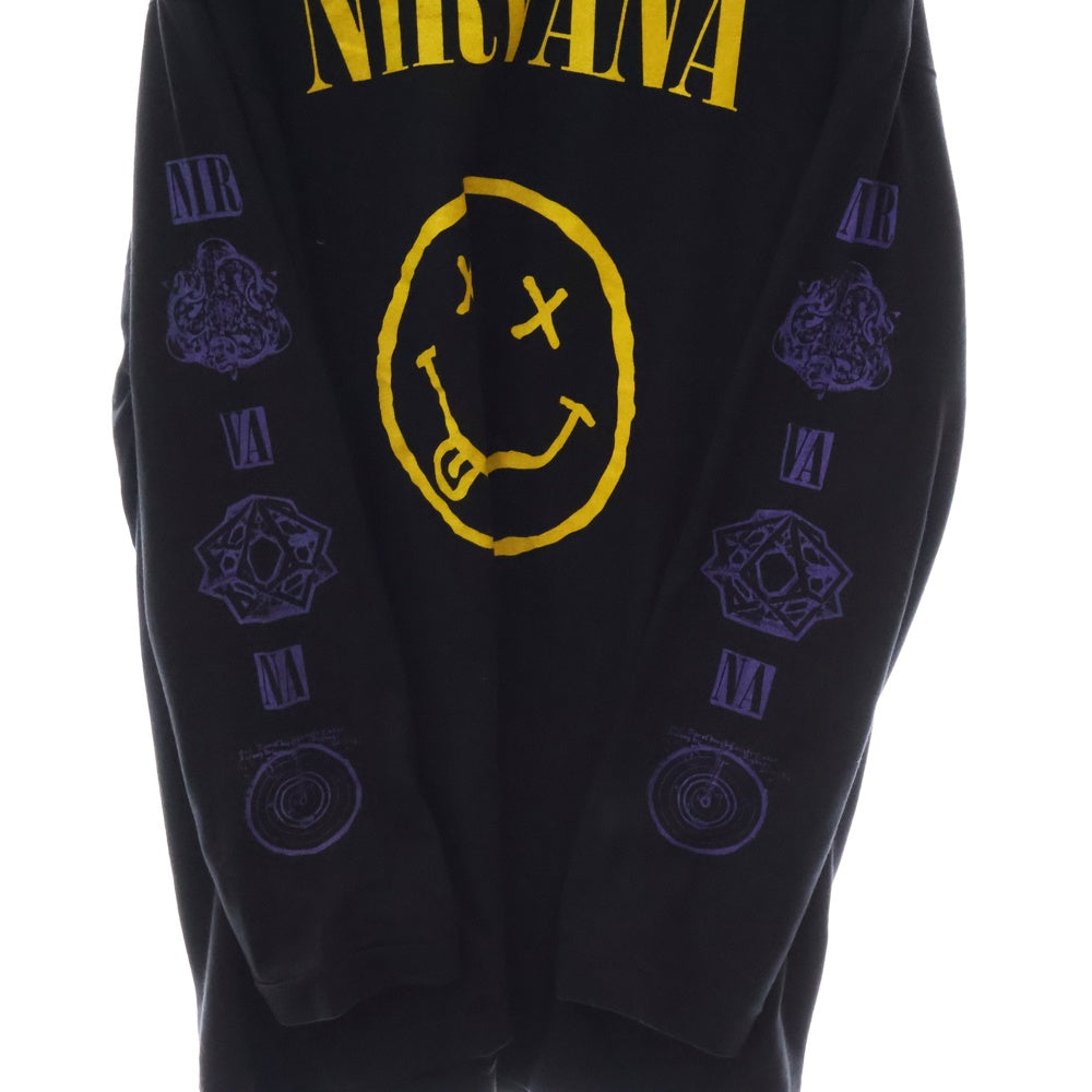 VINTAGE(ヴィンテージ) 90S NIRVANA Smile BOOTLEG ニルヴァーナ スマイル ブートレグ ロングスリーブ長袖Tシャツ ブラック