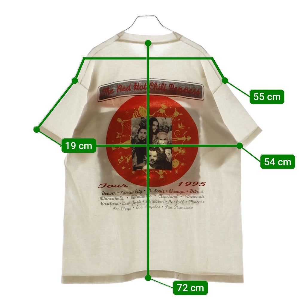 VINTAGE(ヴィンテージ) 90S RED HOT CHILI PEPPERS ONE HOT MINUTE 1995 BOOTLEG レッドホットチリペッパーズ ワンホットミニッツ ブートレグ 両面プリント 半袖Tシャツ ホワイト