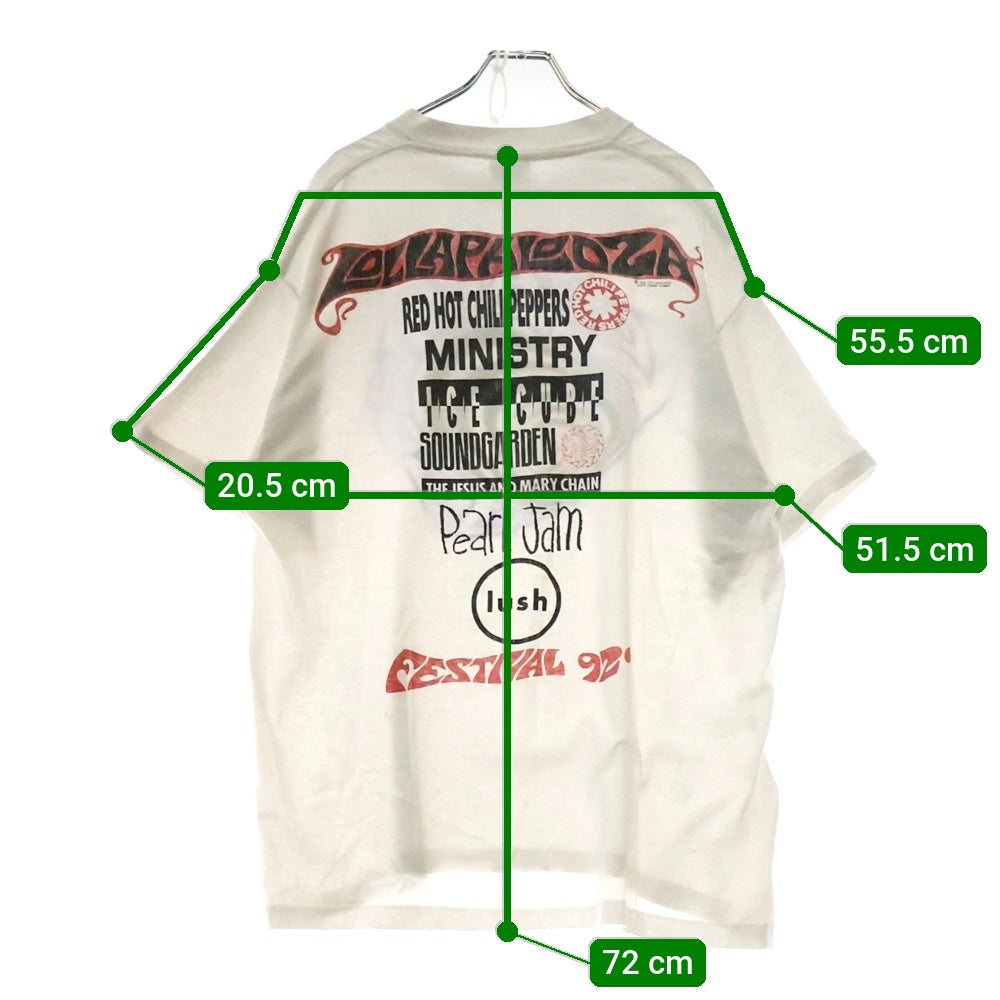 VINTAGE(ヴィンテージ) 90s LOLLAPALOOZA 1992 FESTIVAL ロラパルーザ 両面プリント Tシャツ 半袖カットソー ホワイト